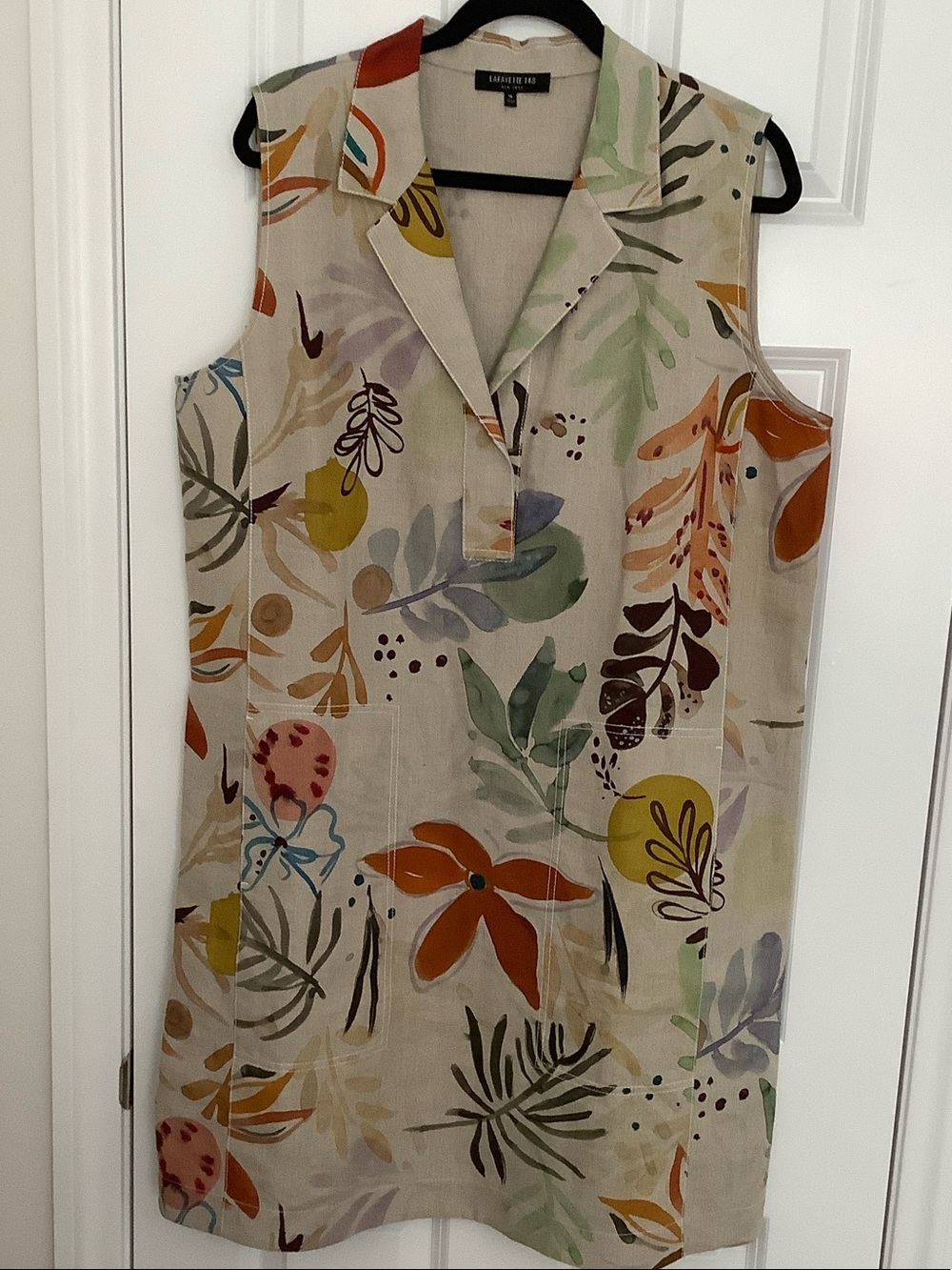 Lafayette 148 New York Jolisa Fiore-Print Linen Shift Dress